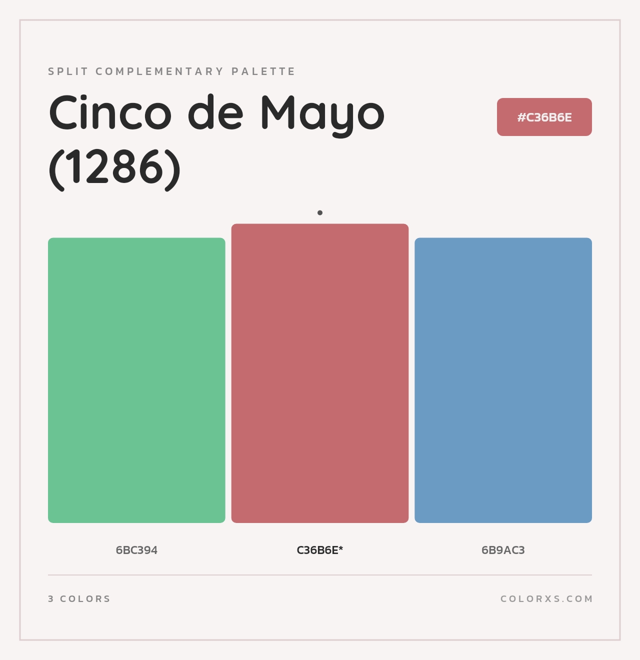 Cinco de Mayo (1286) - Split-Complementary Color Palette