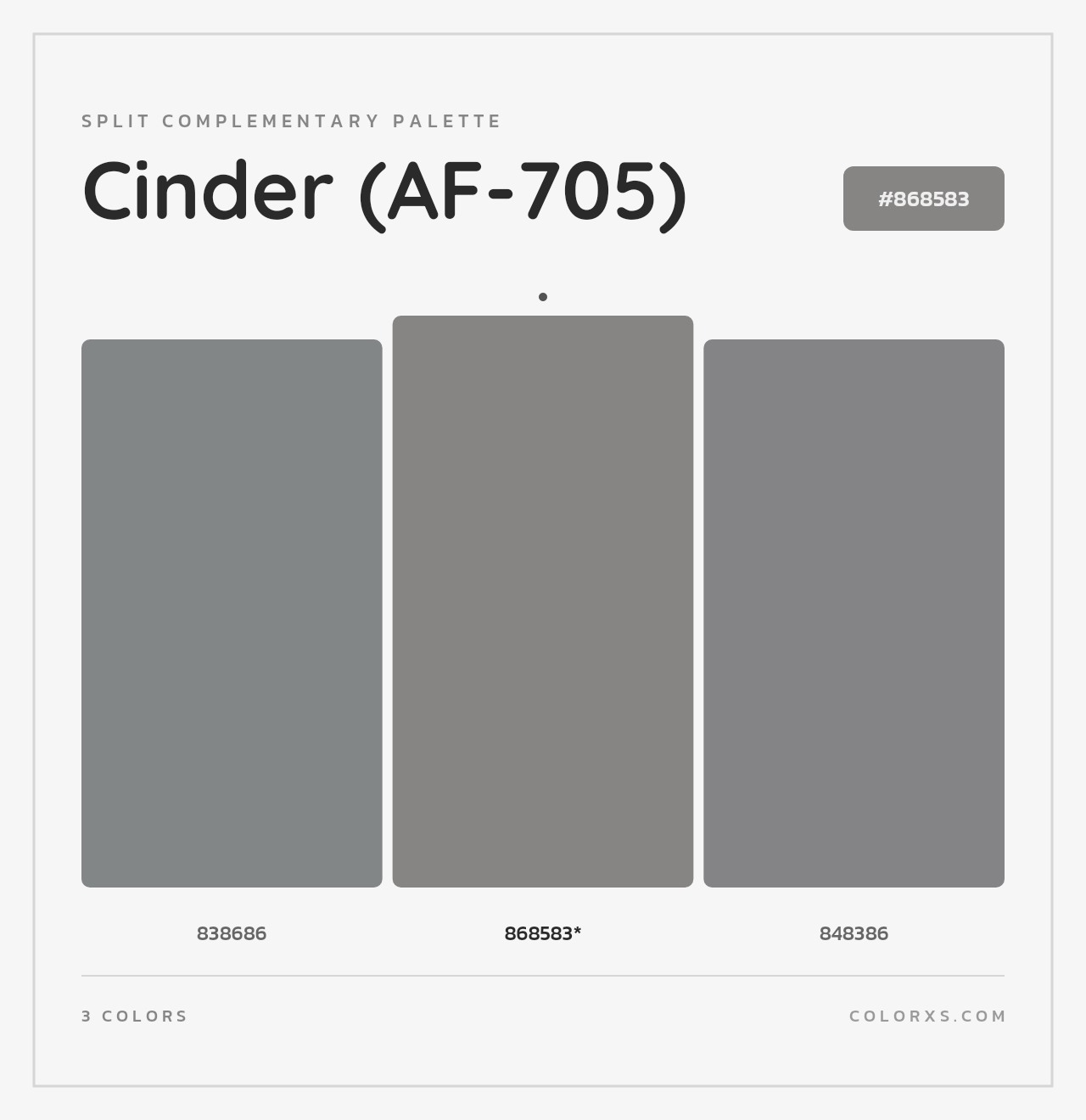 Cinder (AF-705) - Split-Complementary Color Palette