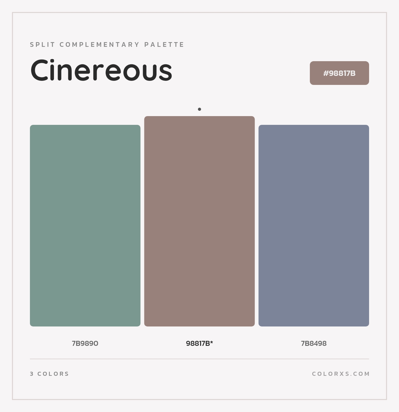 Cinereous - Split-Complementary Color Palette