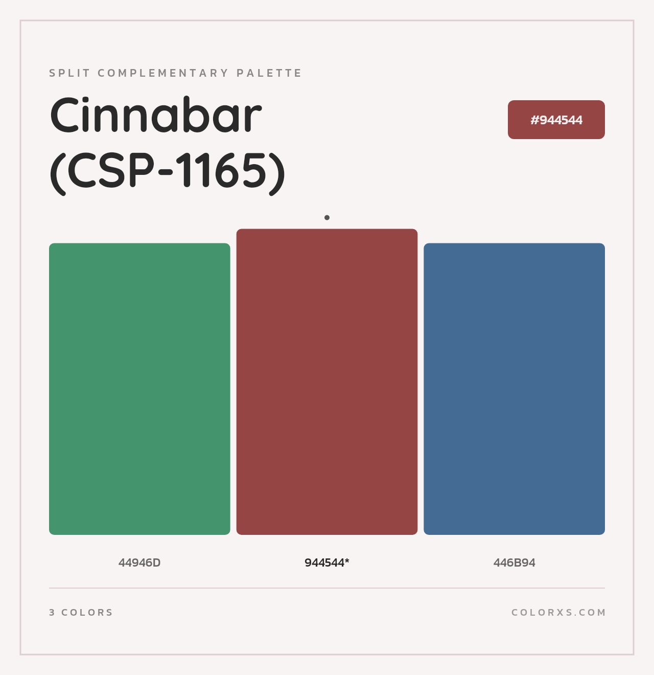 Cinnabar (CSP-1165) - Split-Complementary Color Palette