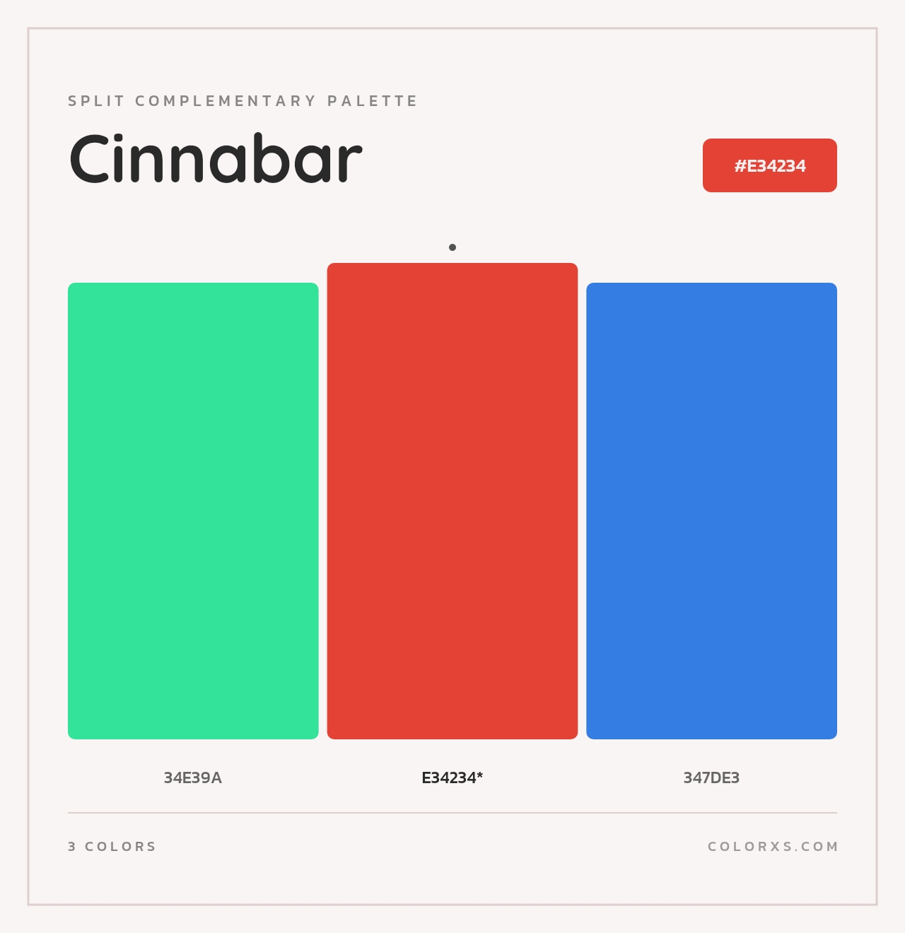 Cinnabar - Split-Complementary Color Palette