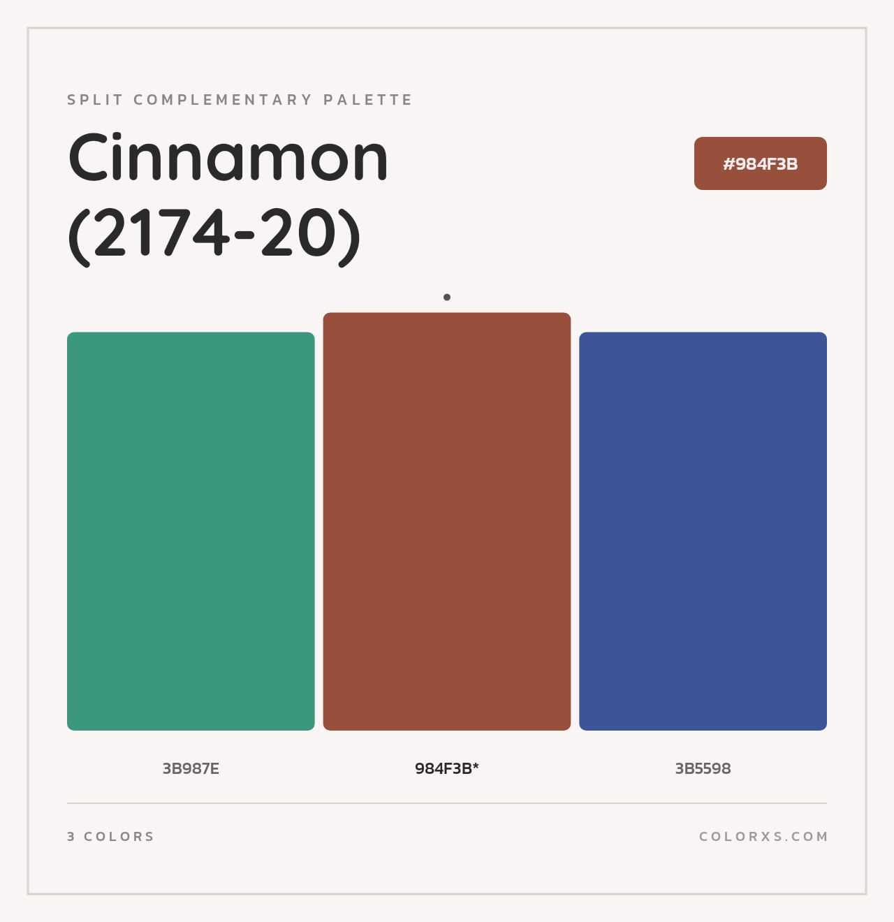 Cinnamon (2174-20) - Split-Complementary Color Palette