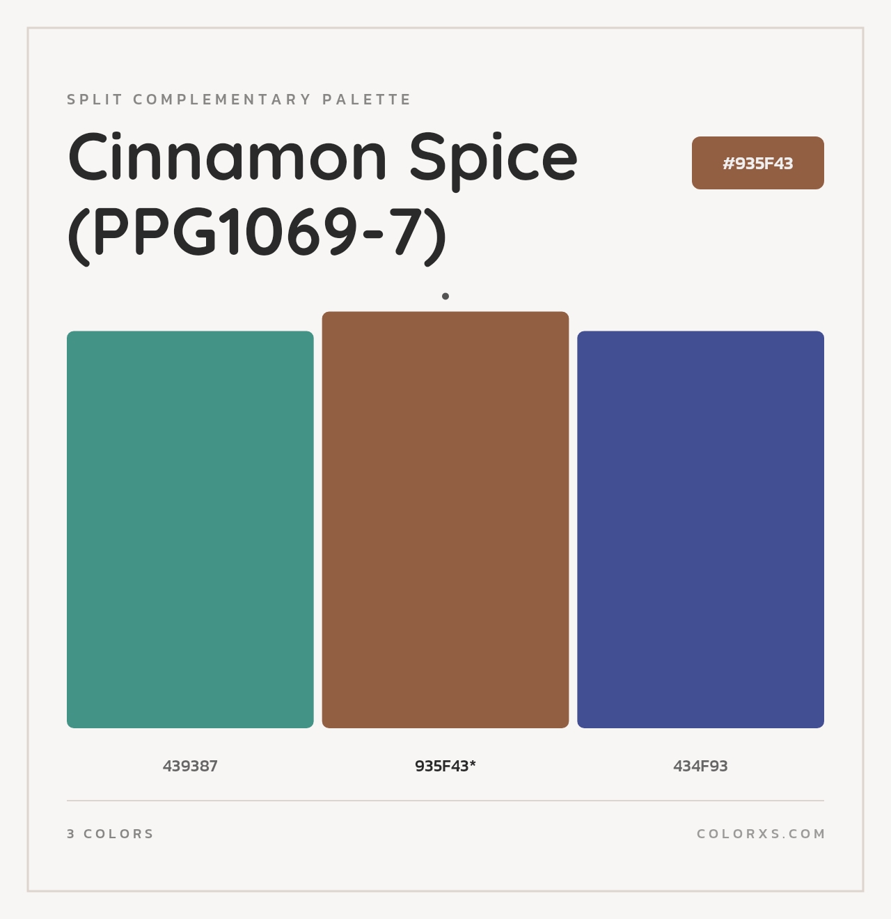 Cinnamon Spice (PPG1069-7) - Split-Complementary Color Palette