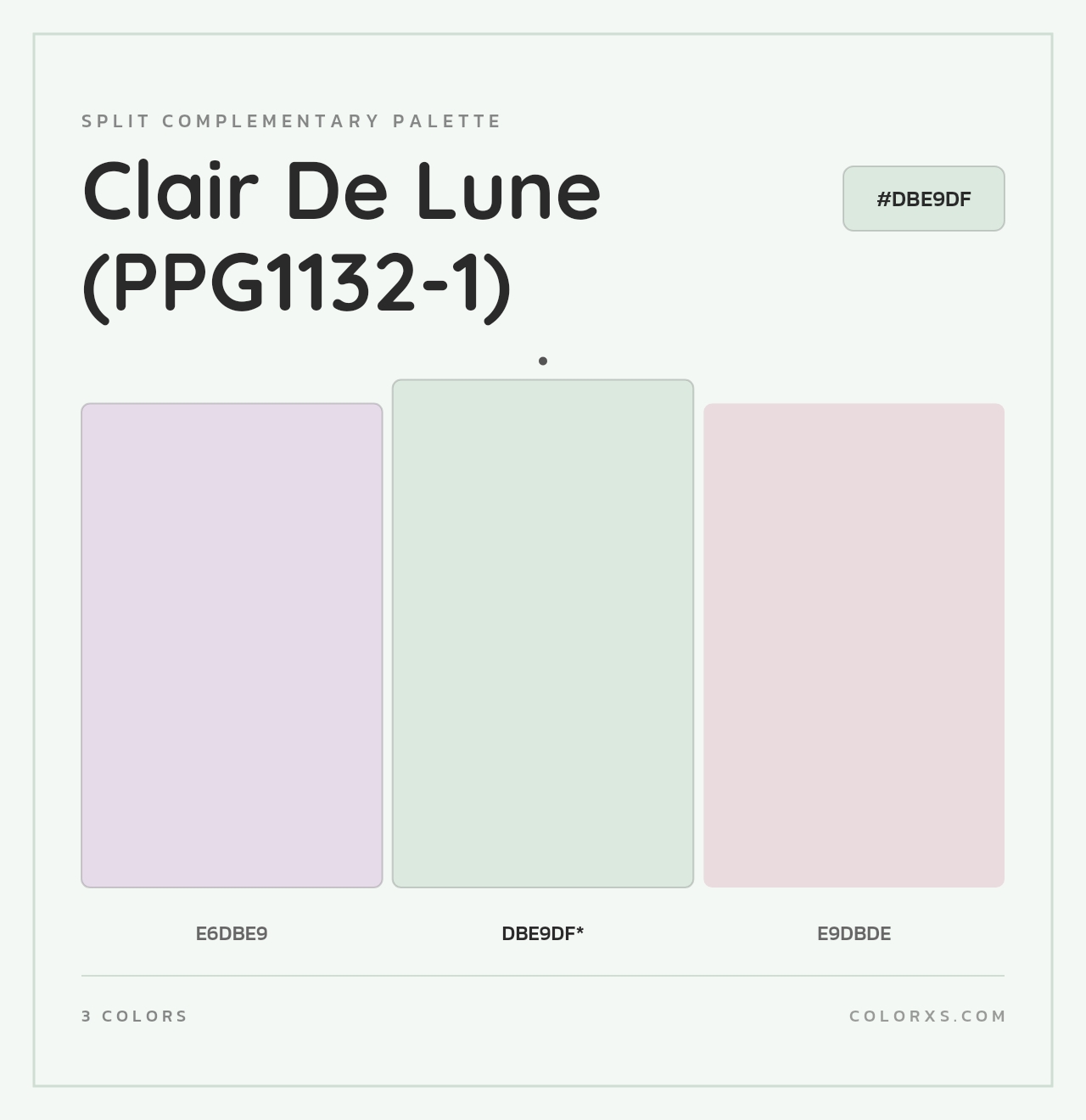 Clair De Lune (PPG1132-1) - Split-Complementary Color Palette