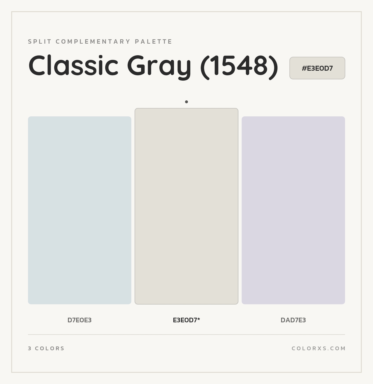 Classic Gray (1548) - Split-Complementary Color Palette