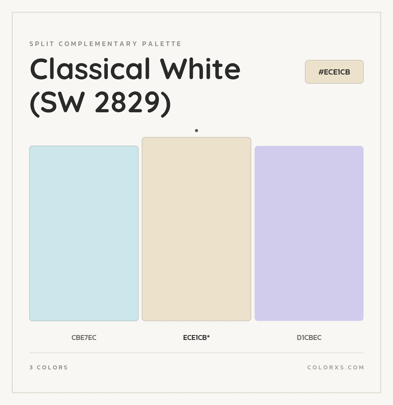 Classical White (SW 2829) - Split-Complementary Color Palette