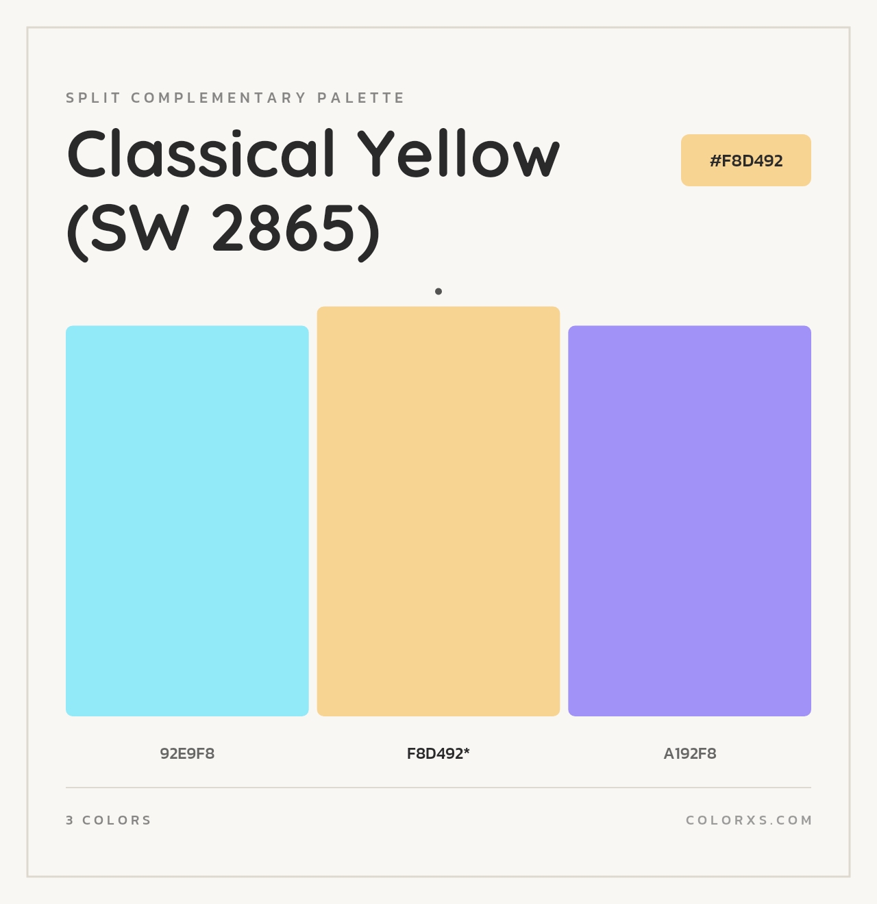 Classical Yellow (SW 2865) - Split-Complementary Color Palette