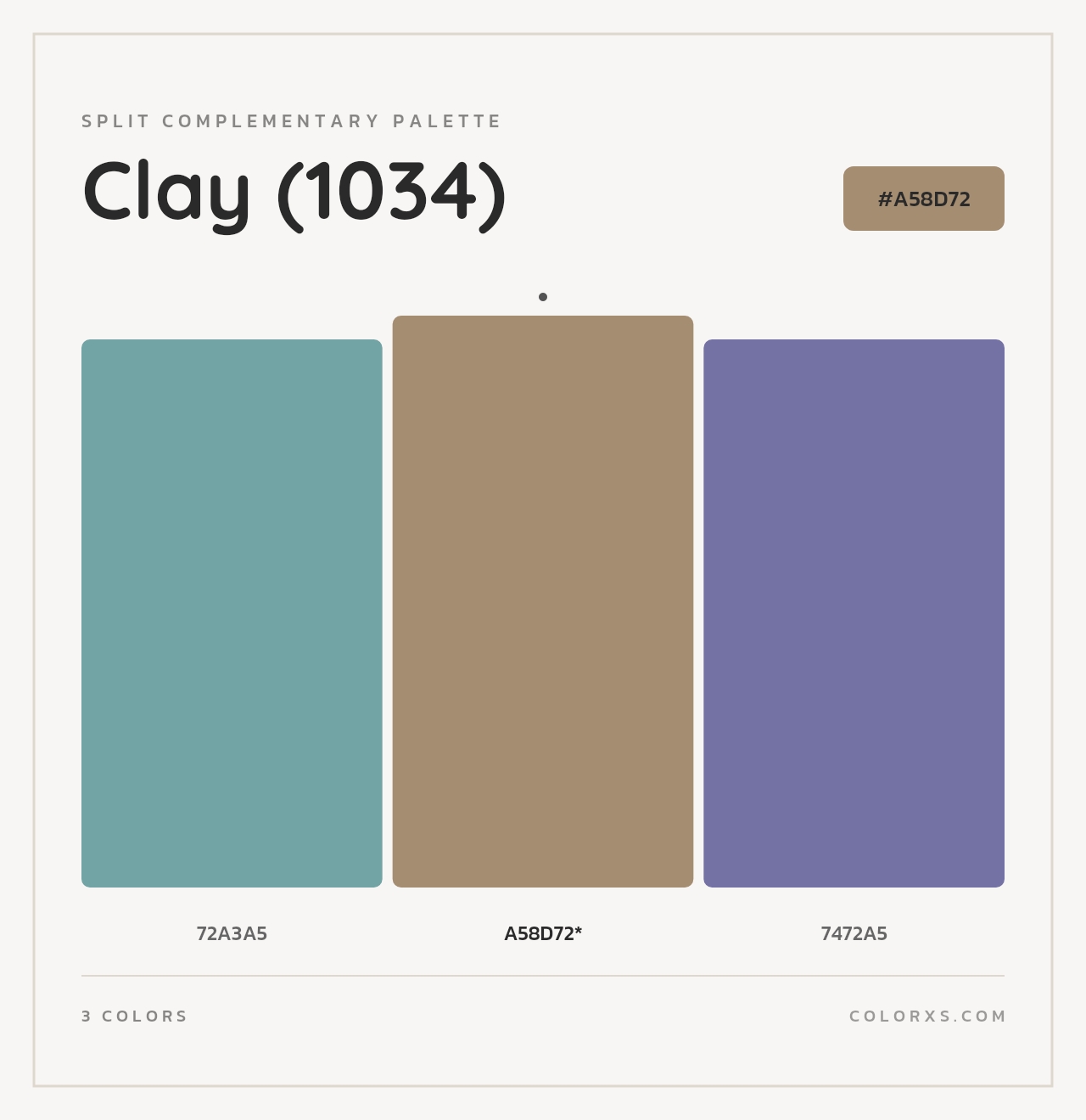 Clay (1034) - Split-Complementary Color Palette