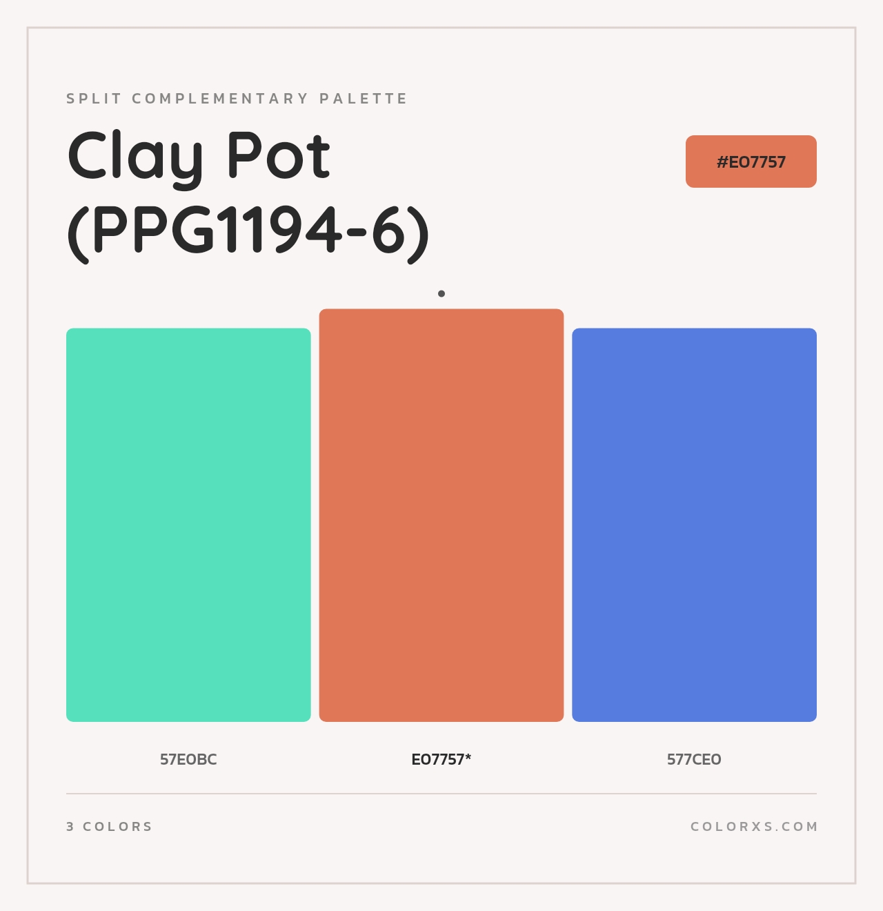 Clay Pot (PPG1194-6) - Split-Complementary Color Palette