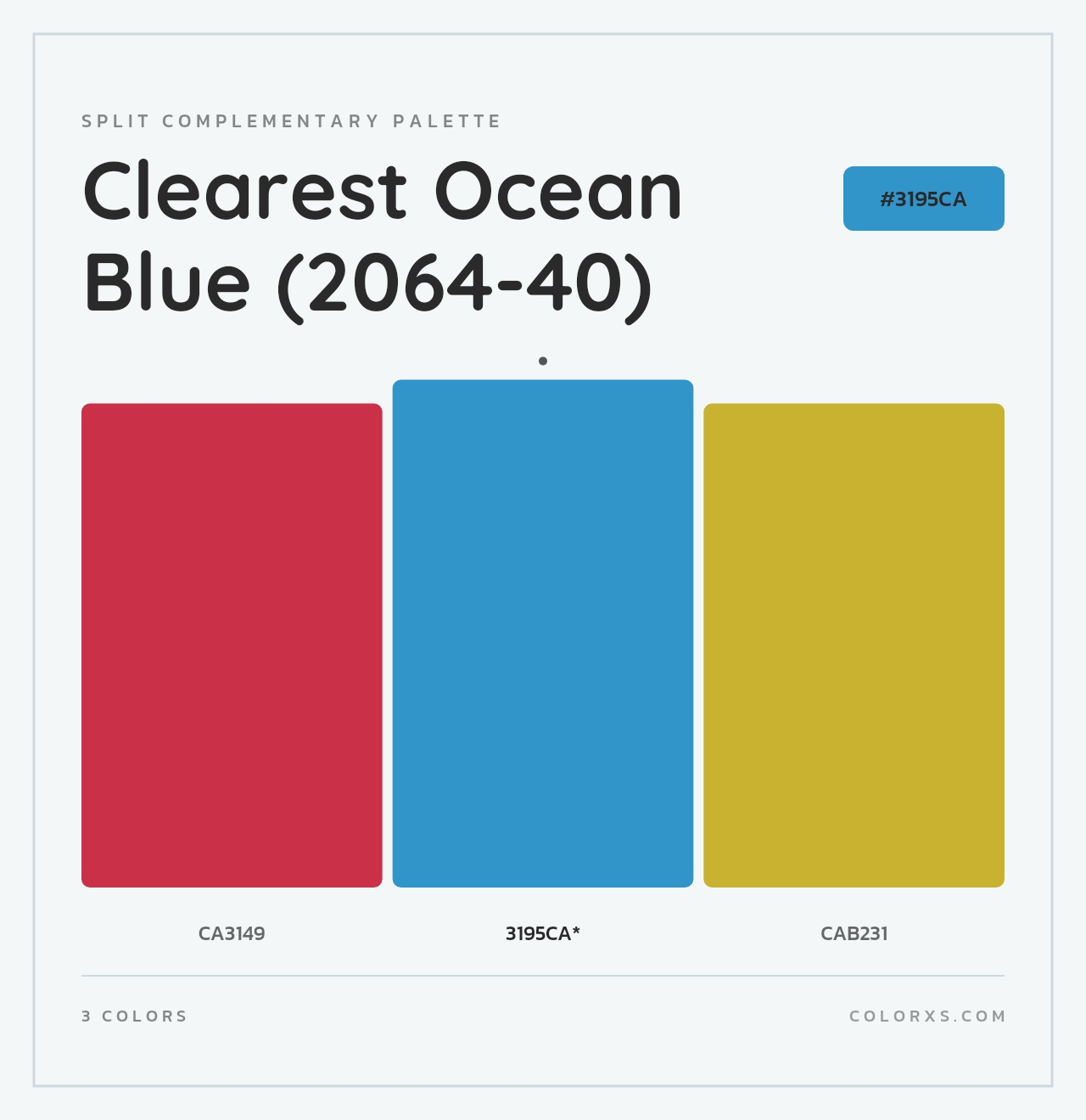 Clearest Ocean Blue (2064-40) - Split-Complementary Color Palette