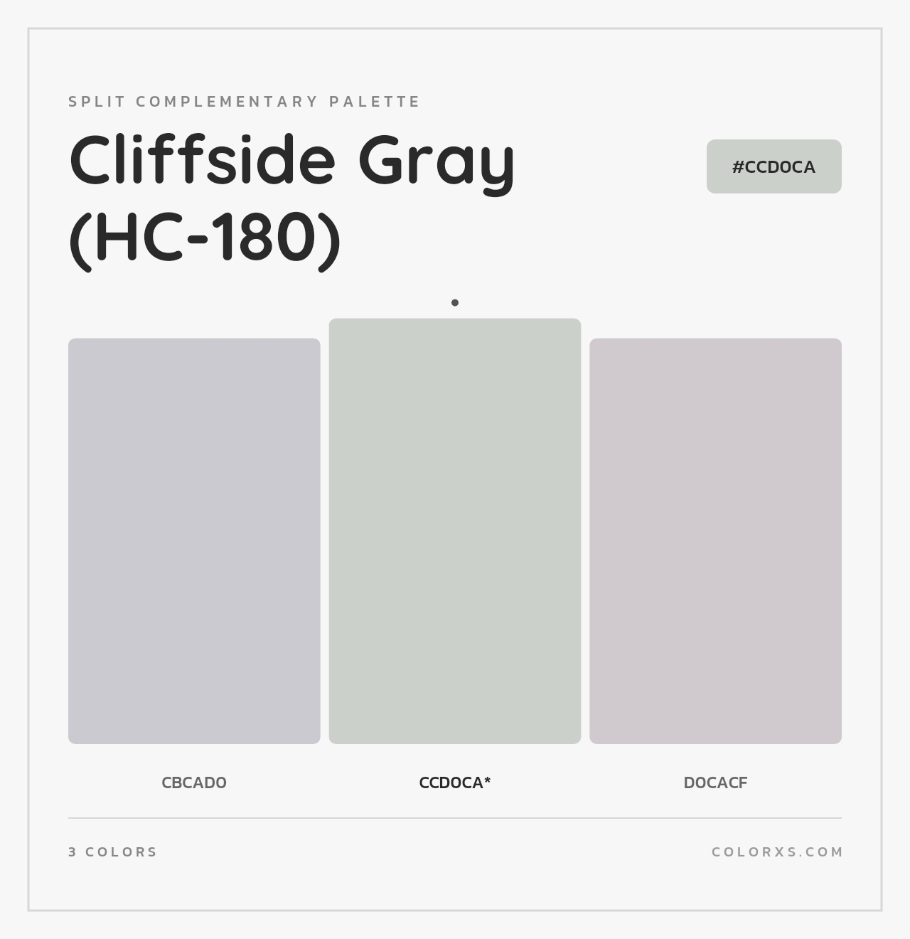 Cliffside Gray (HC-180) - Split-Complementary Color Palette