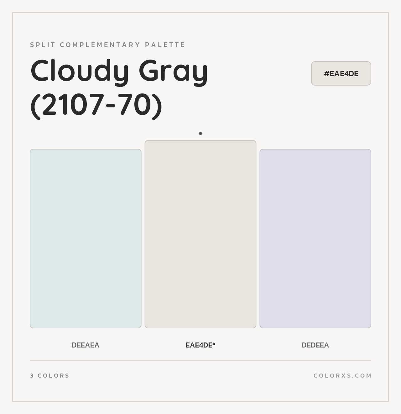 Cloudy Gray (2107-70) - Split-Complementary Color Palette