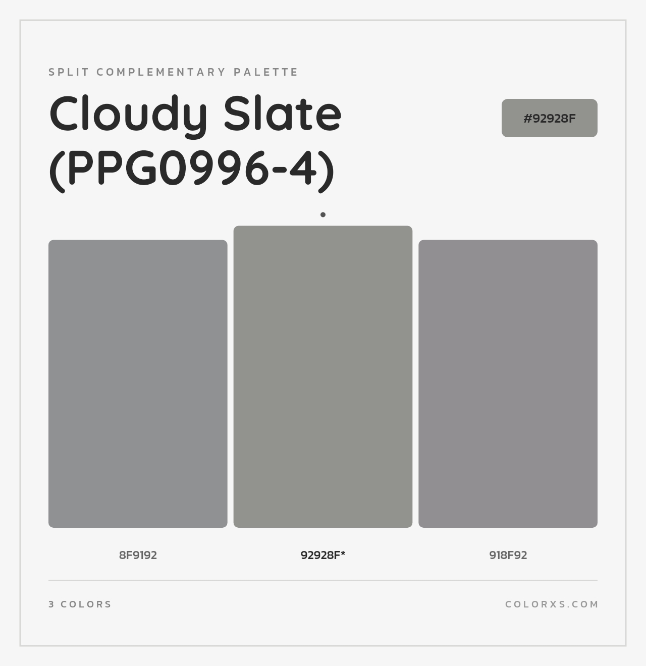 Cloudy Slate (PPG0996-4) - Split-Complementary Color Palette