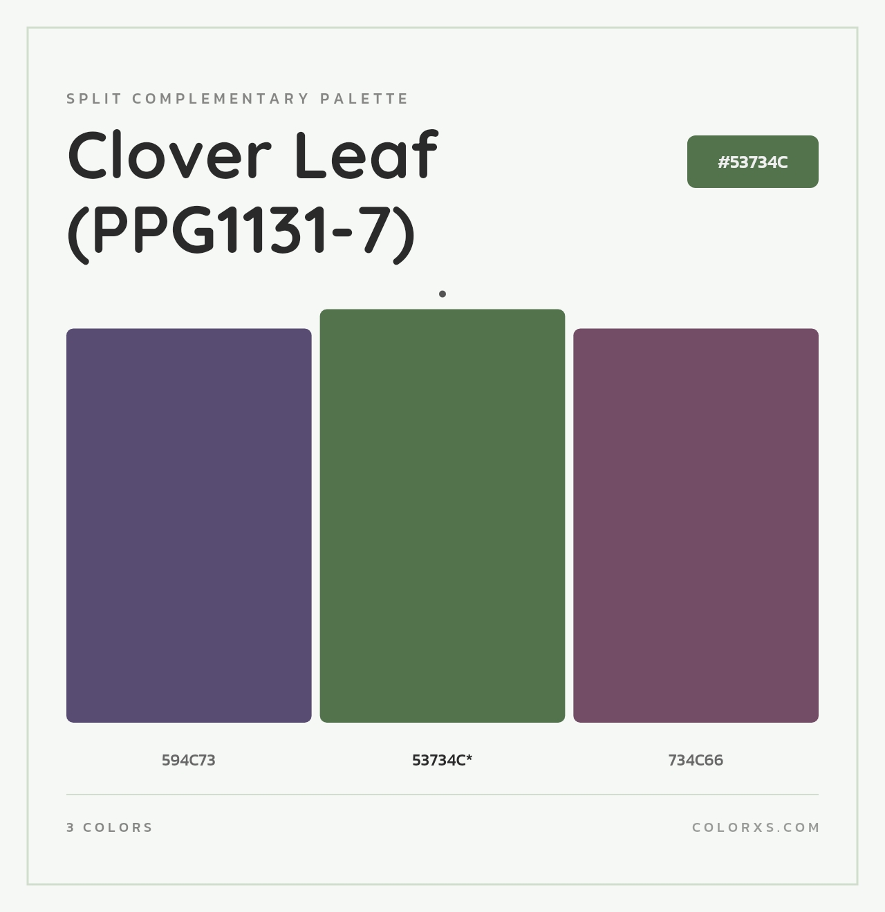 Clover Leaf (PPG1131-7) - Split-Complementary Color Palette