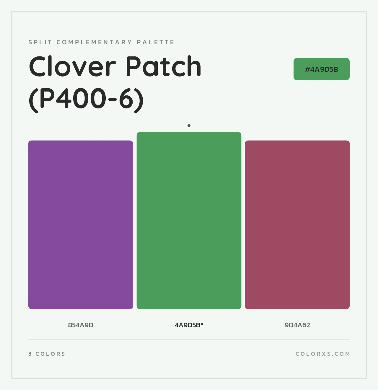 Clover Patch (P400-6) - Split-Complementary Color Palette