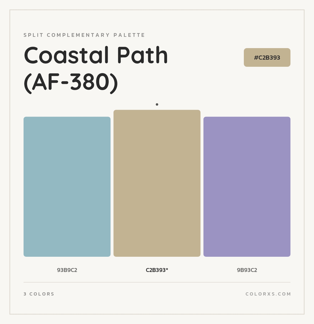 Coastal Path (AF-380) - Split-Complementary Color Palette