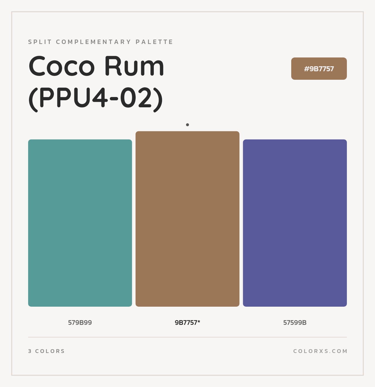 Coco Rum (PPU4-02) - Split-Complementary Color Palette