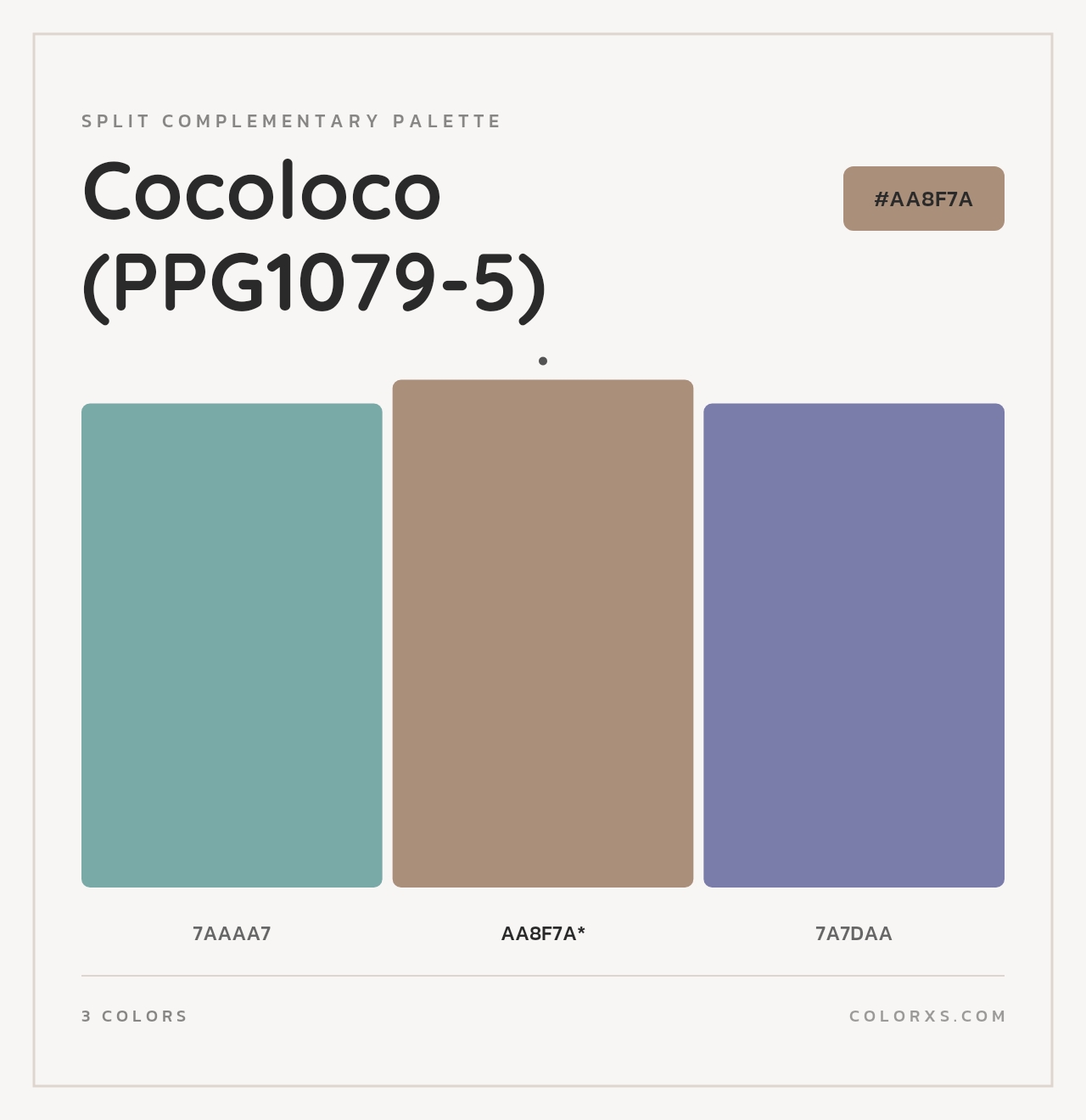Cocoloco (PPG1079-5) - Split-Complementary Color Palette