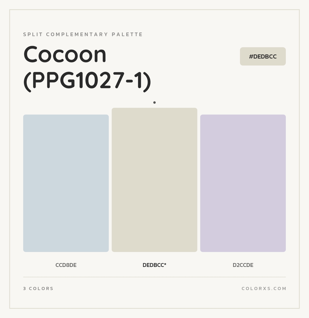 Cocoon (PPG1027-1) - Split-Complementary Color Palette
