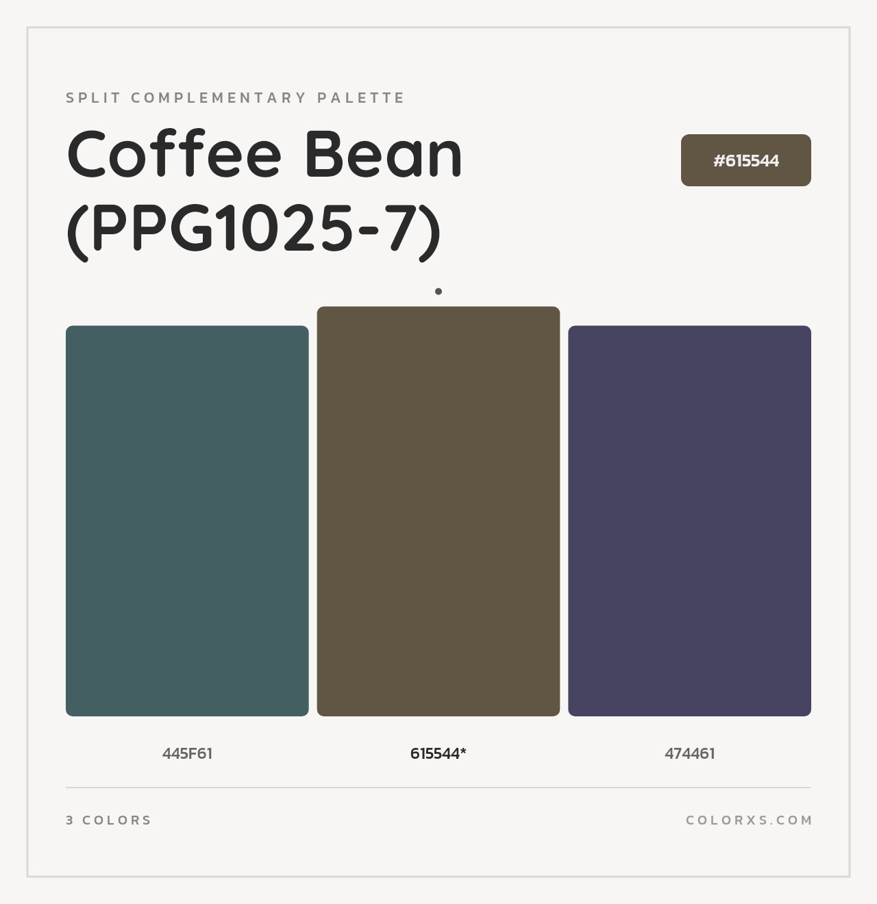 Coffee Bean (PPG1025-7) - Split-Complementary Color Palette