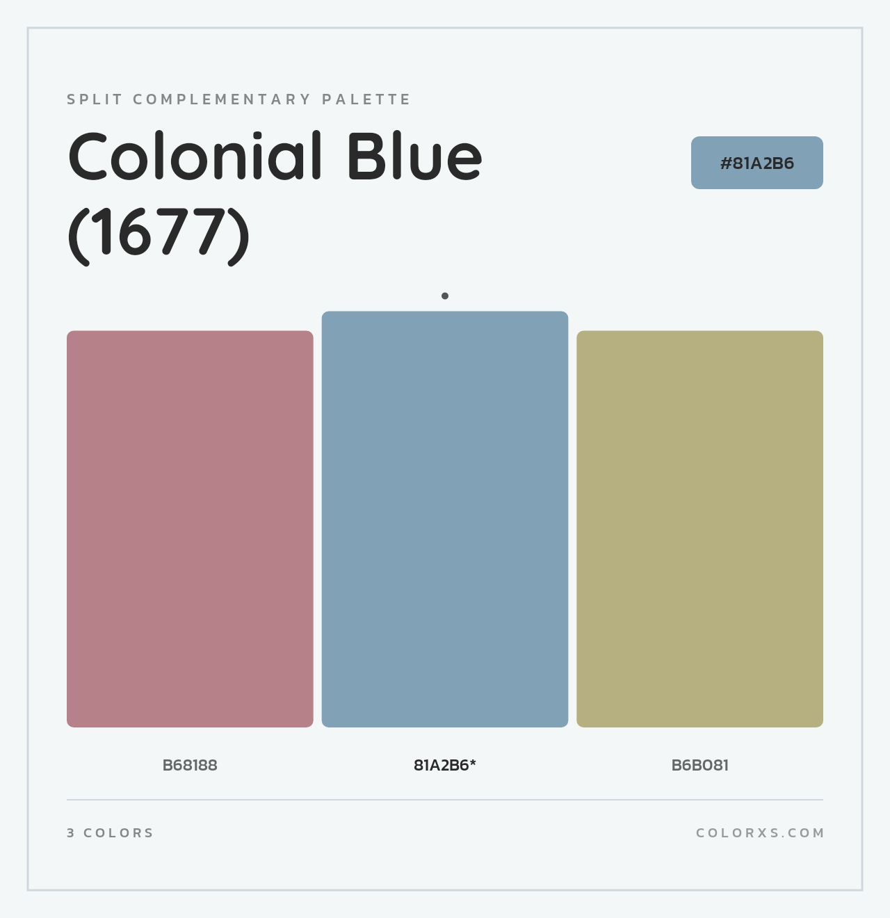 Colonial Blue (1677) - Split-Complementary Color Palette