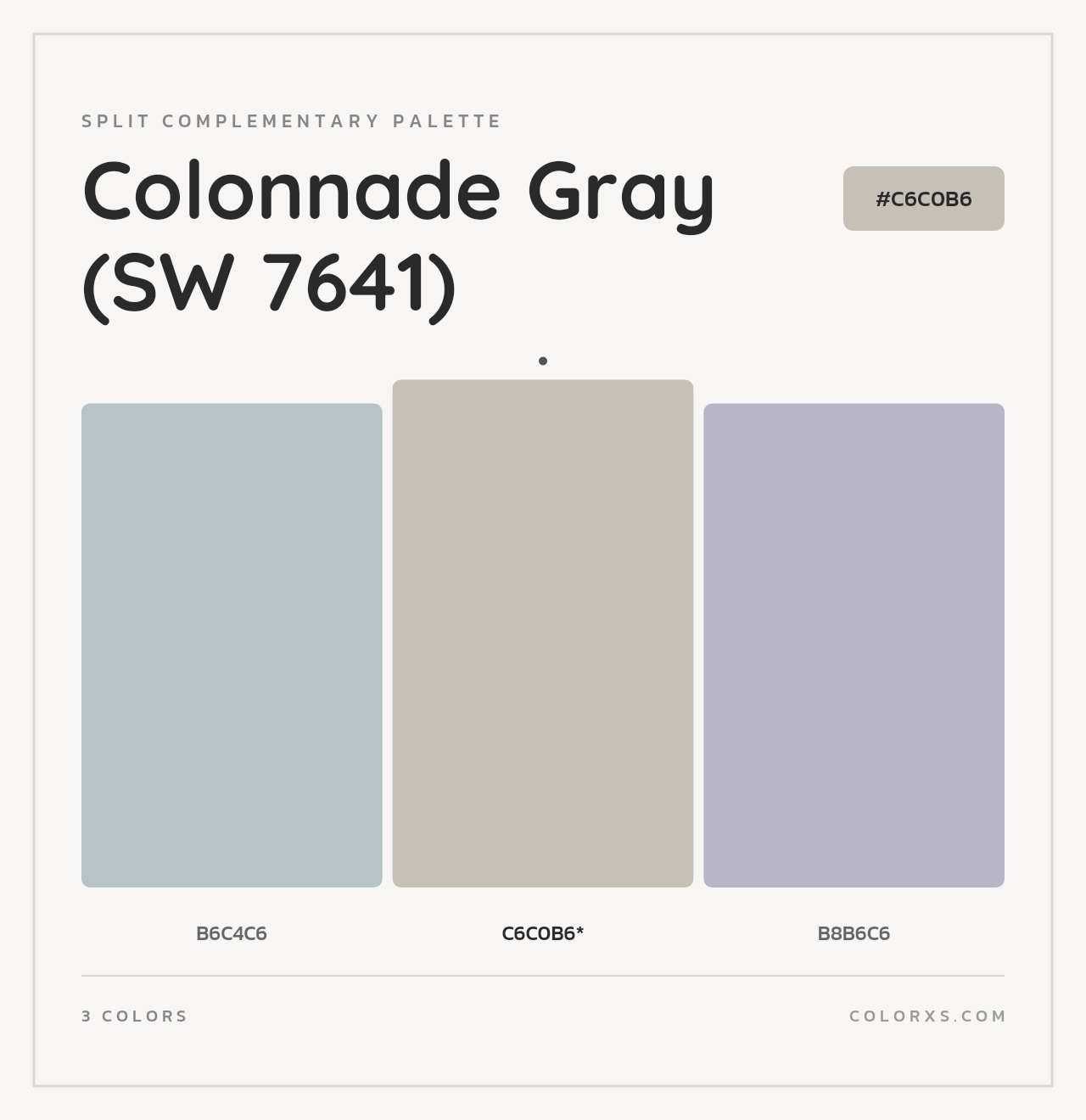 Colonnade Gray (SW 7641) - Split-Complementary Color Palette