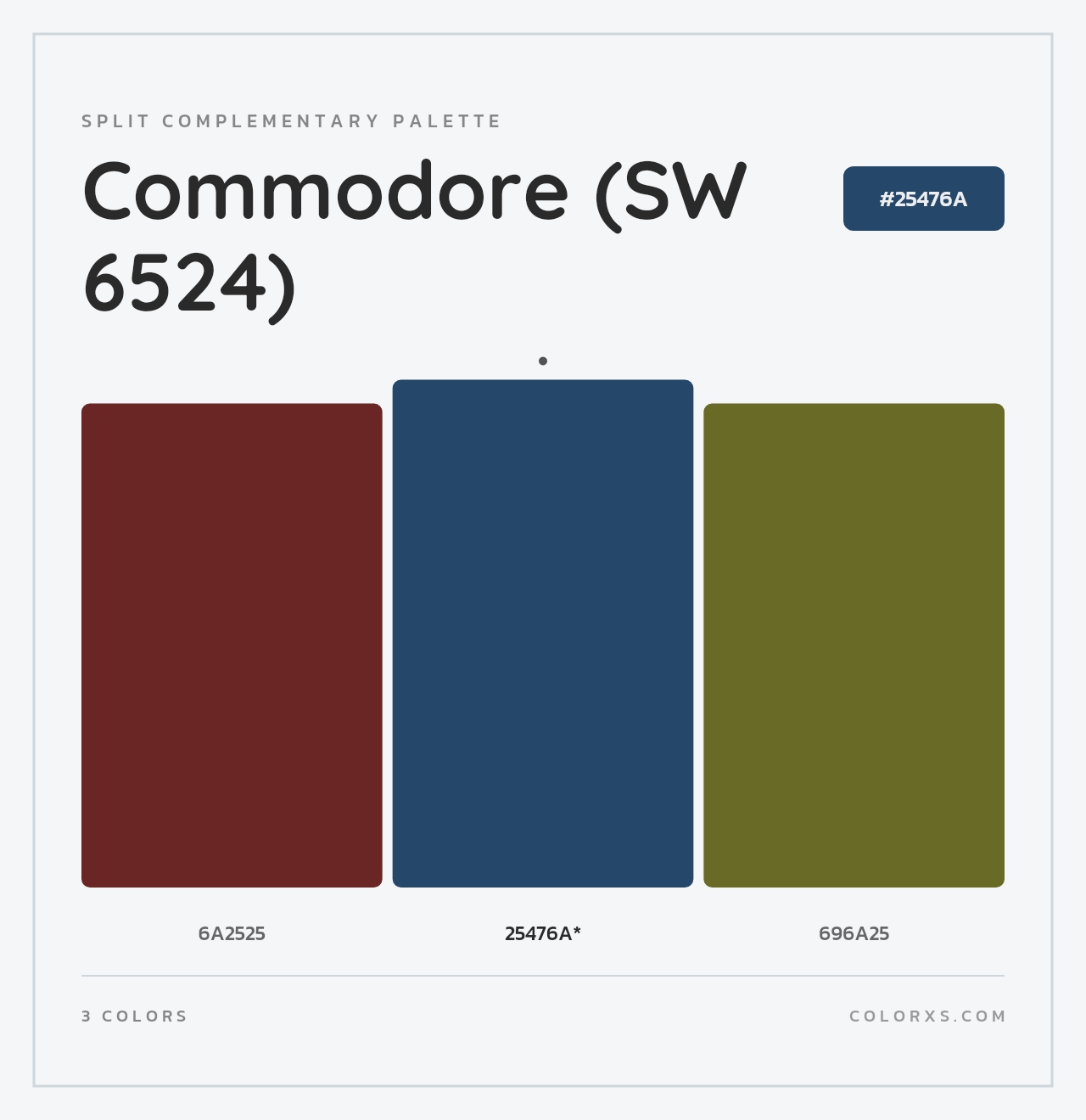 Commodore (SW 6524) - Split-Complementary Color Palette