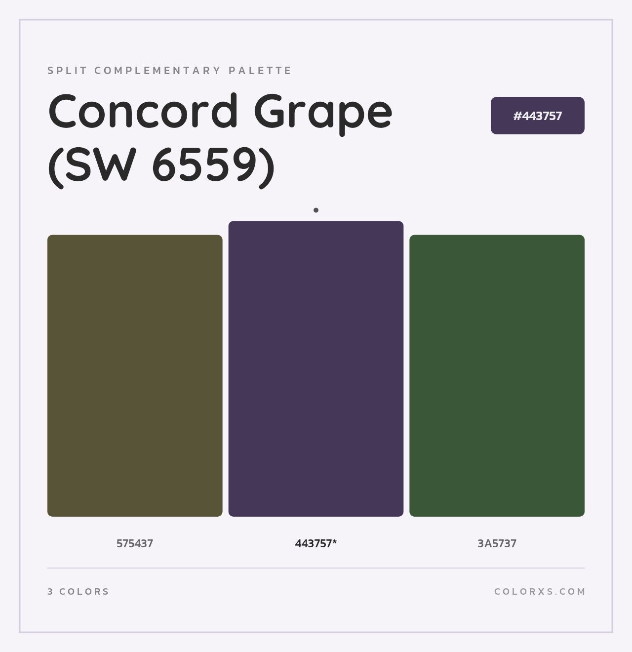 Concord Grape (SW 6559) - Split-Complementary Color Palette