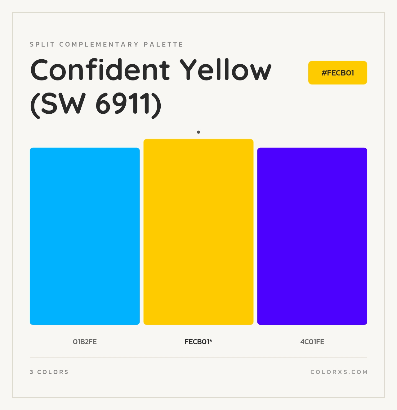 Confident Yellow (SW 6911) - Split-Complementary Color Palette