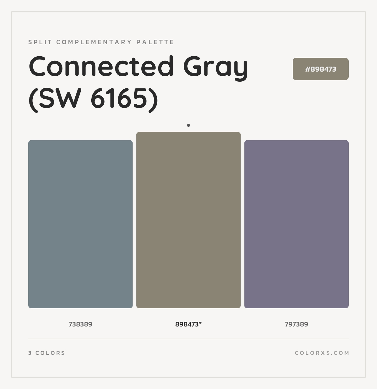 Connected Gray (SW 6165) - Split-Complementary Color Palette