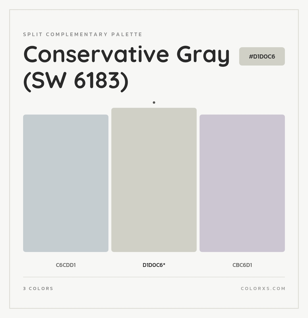 Conservative Gray (SW 6183) - Split-Complementary Color Palette