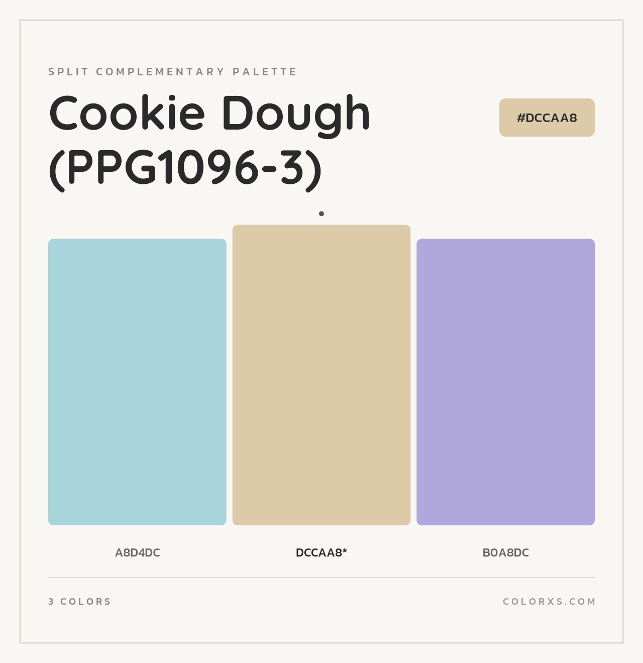 Cookie Dough (PPG1096-3) - Split-Complementary Color Palette