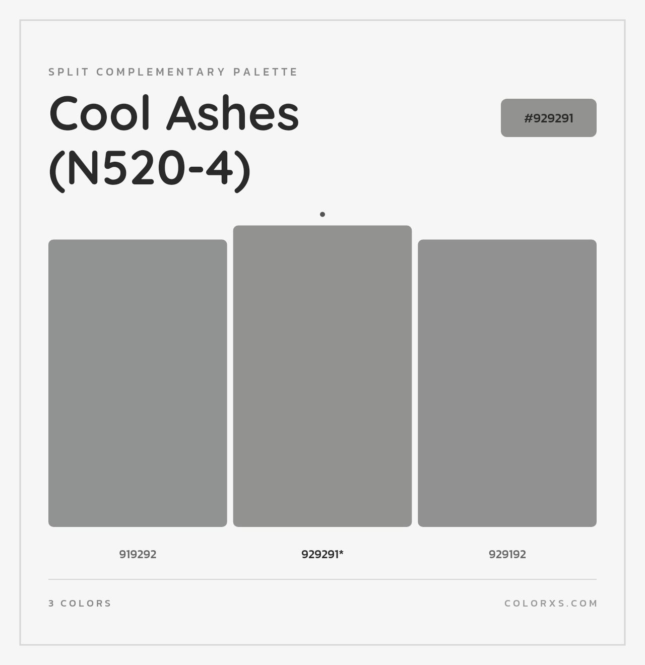 Cool Ashes (N520-4) - Split-Complementary Color Palette