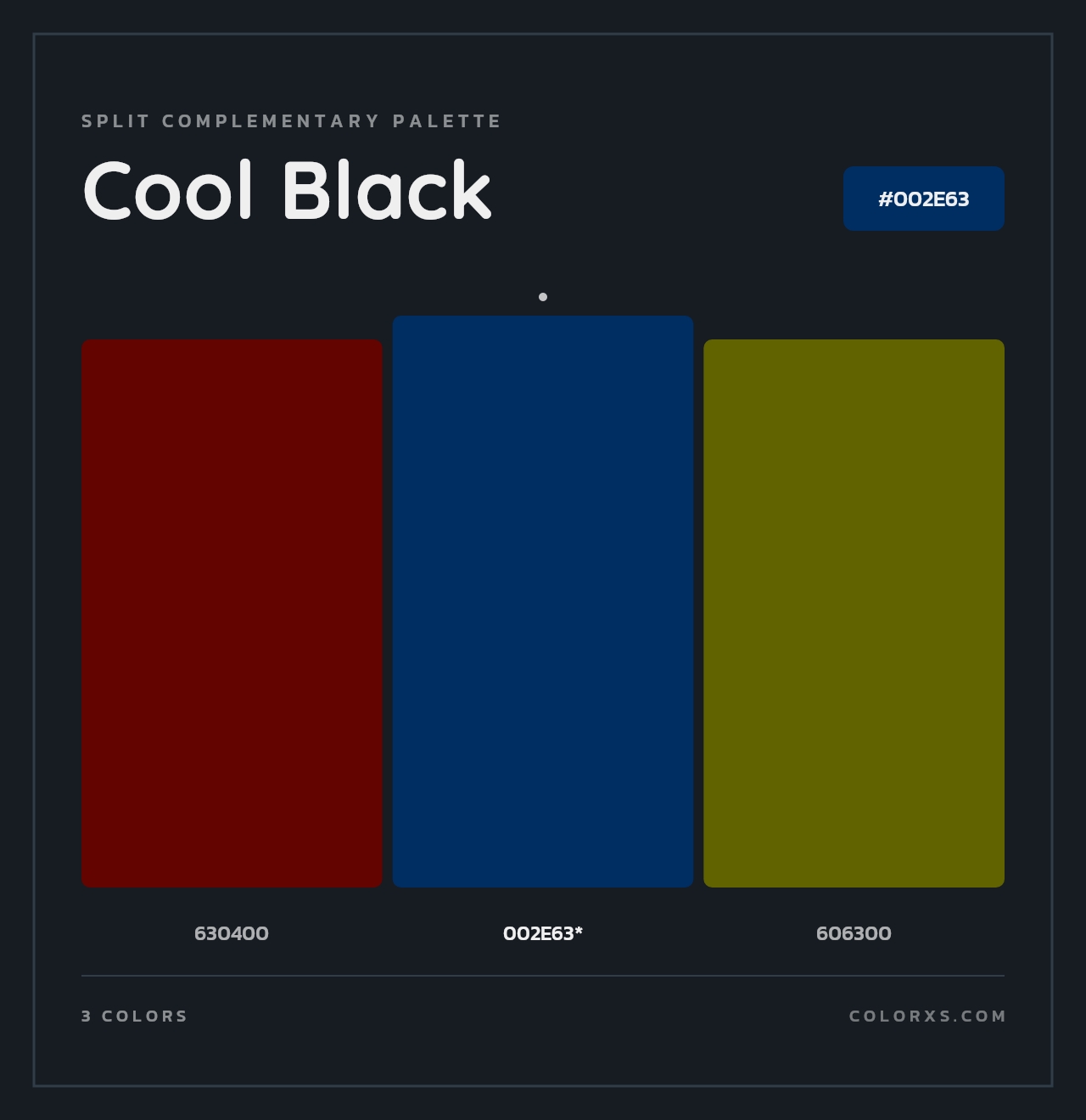 Cool Black - Split-Complementary Color Palette