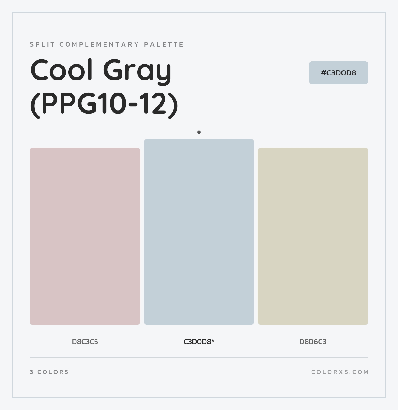 Cool Gray (PPG10-12) - Split-Complementary Color Palette