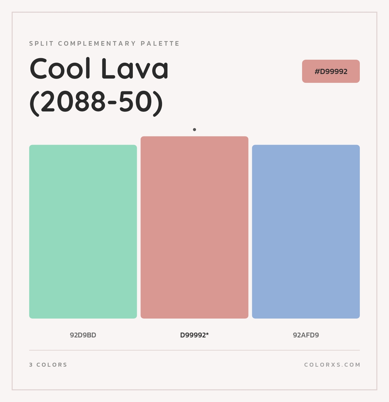 Cool Lava (2088-50) - Split-Complementary Color Palette