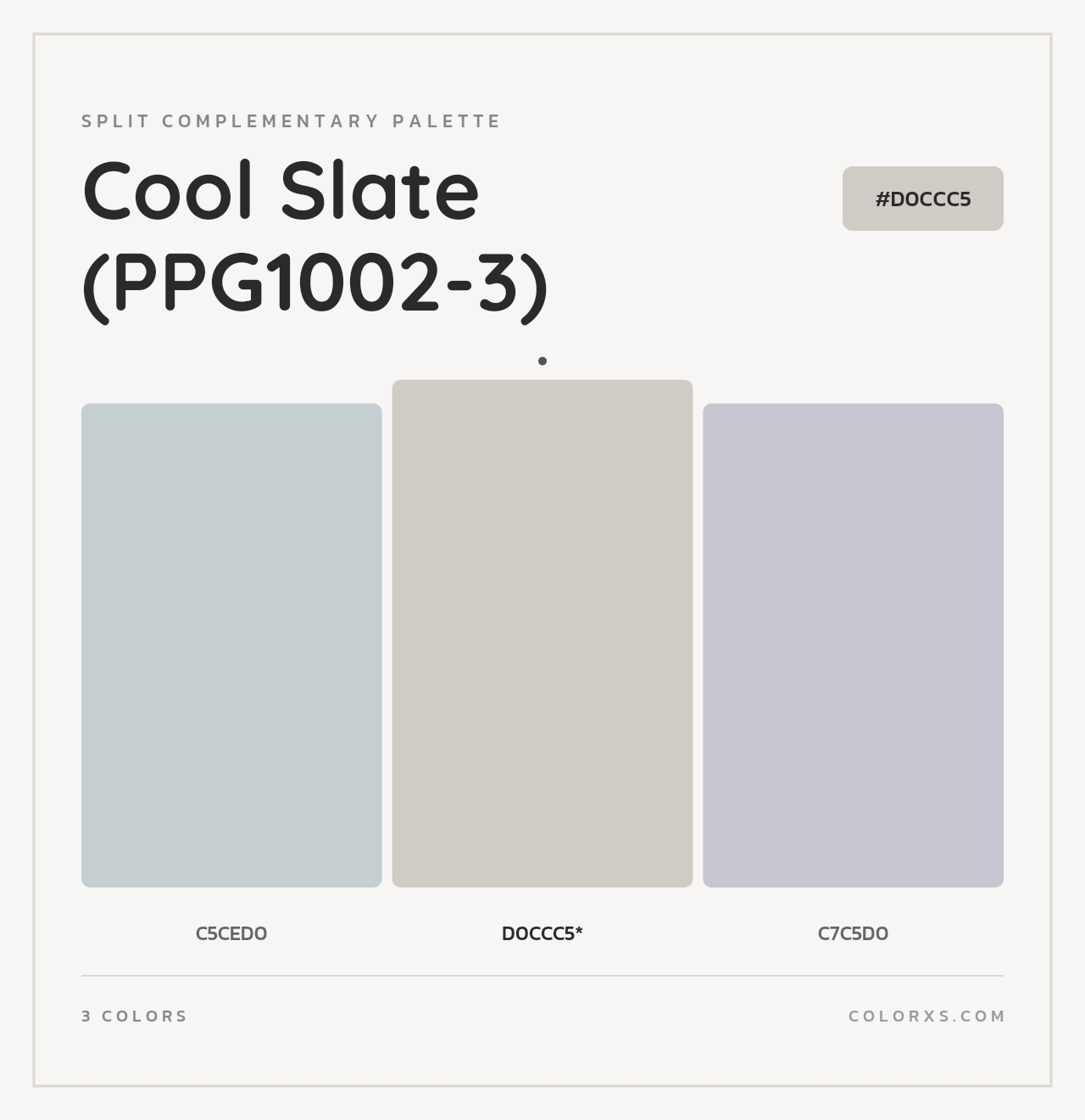 Cool Slate (PPG1002-3) - Split-Complementary Color Palette
