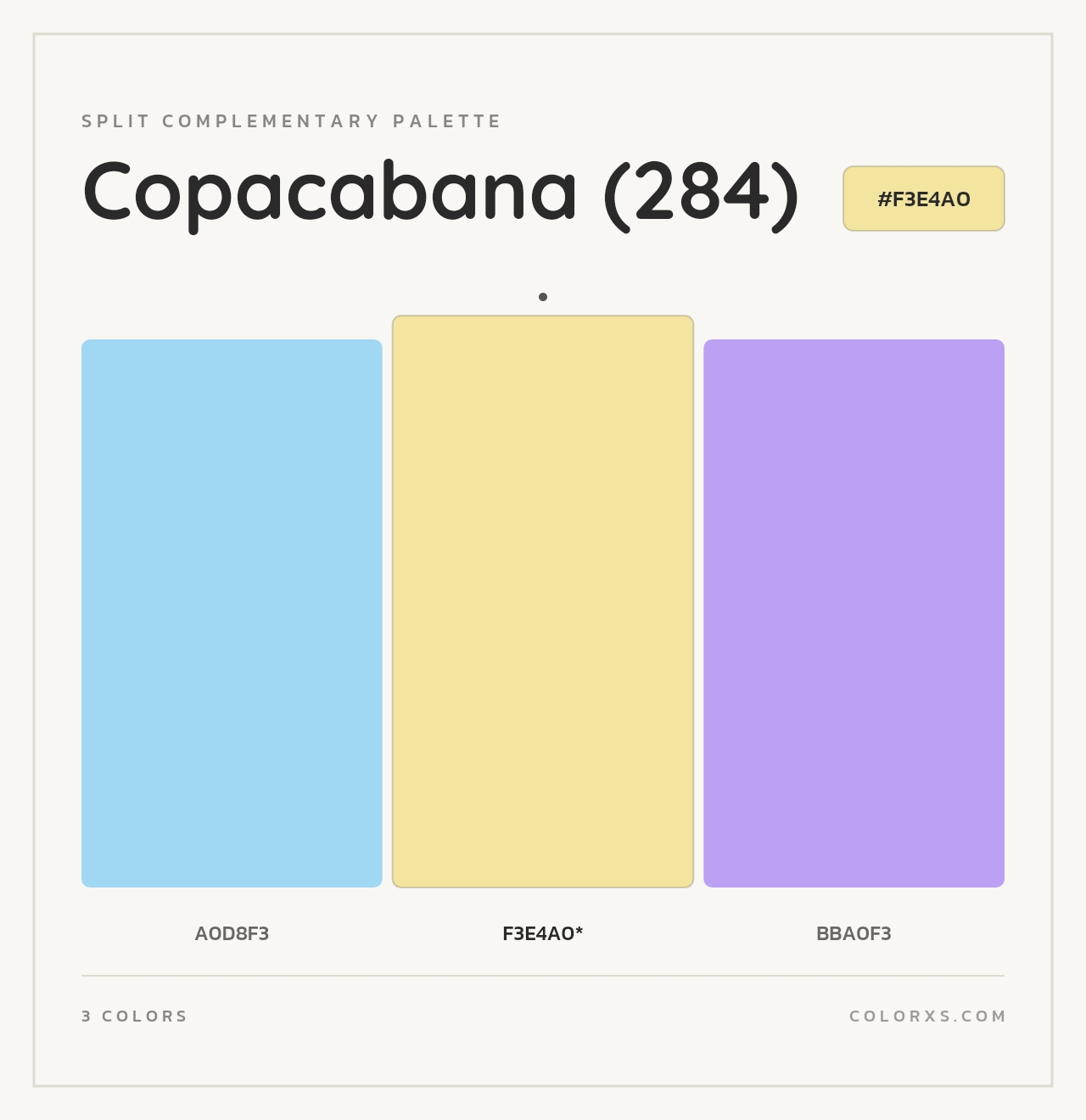 Copacabana (284) - Split-Complementary Color Palette