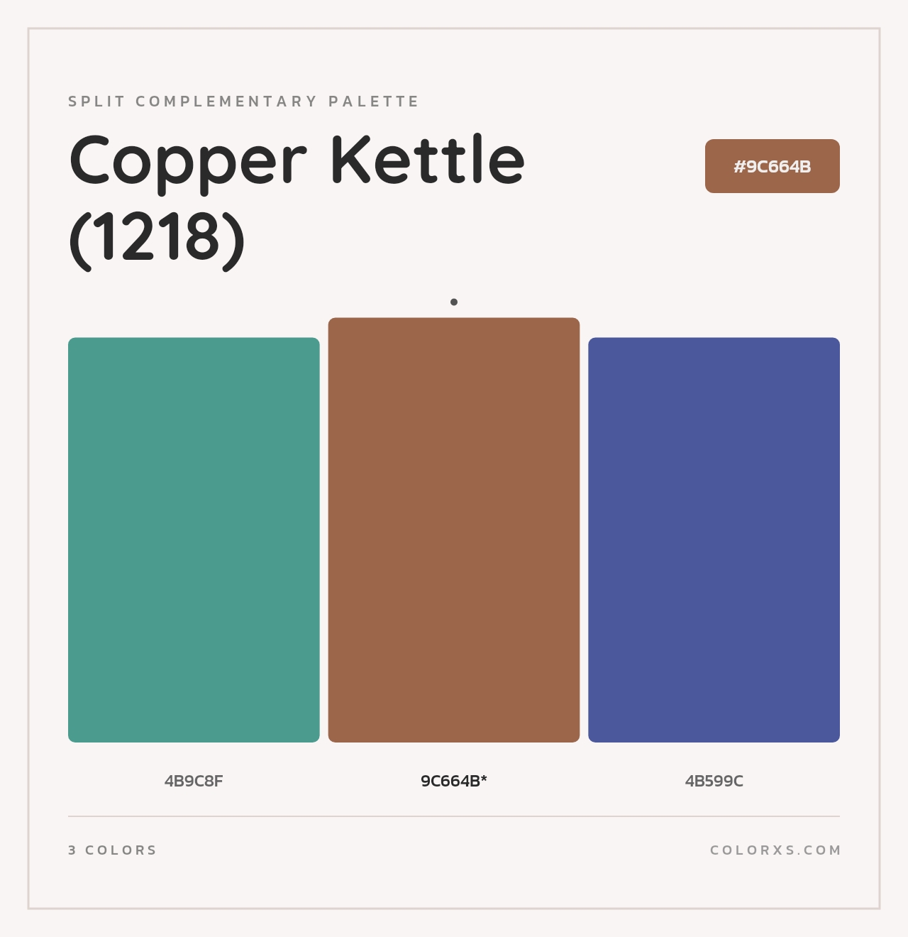 Copper Kettle (1218) - Split-Complementary Color Palette