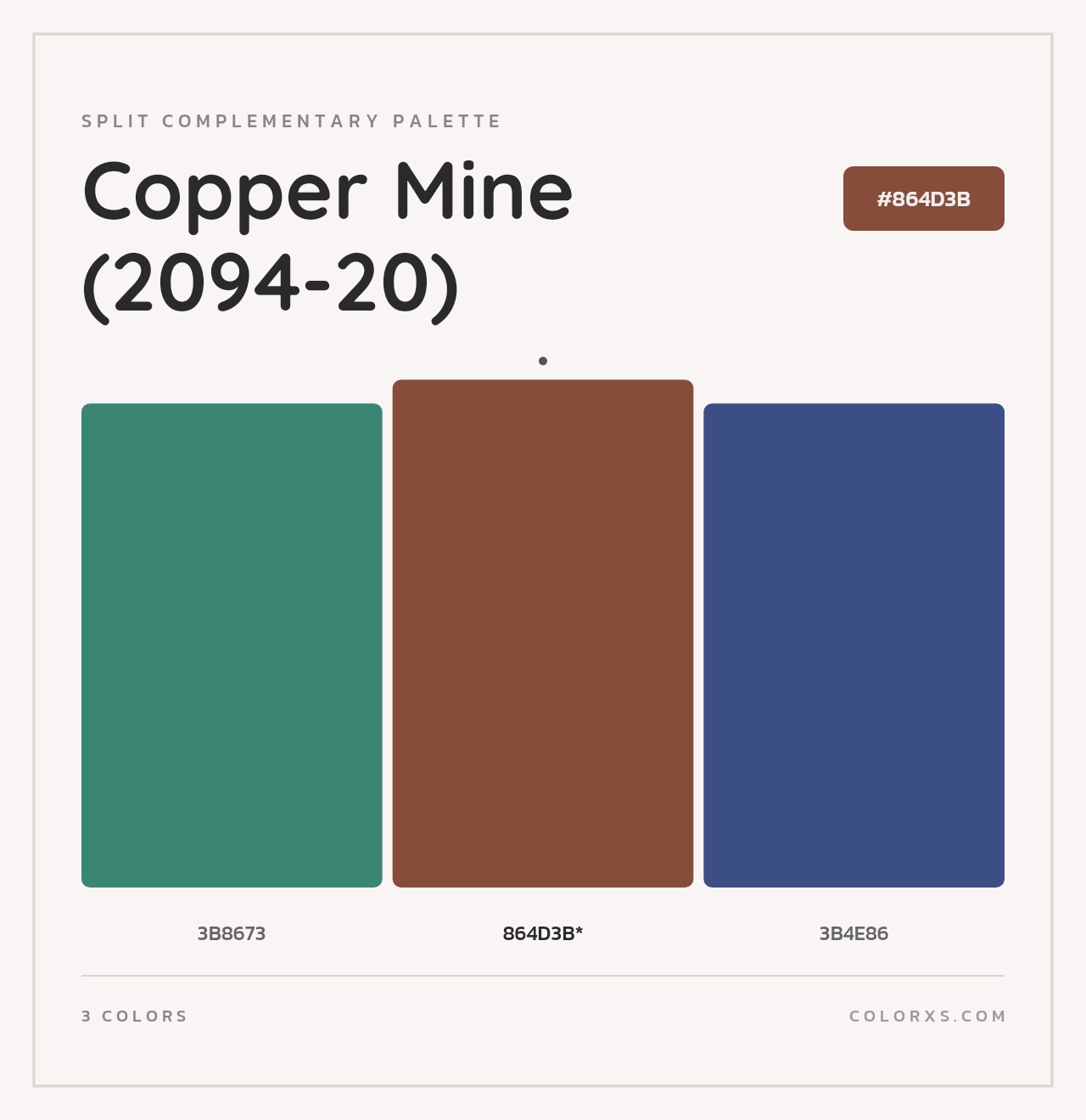 Copper Mine (2094-20) - Split-Complementary Color Palette