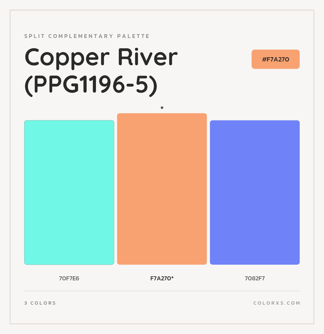 Copper River (PPG1196-5) - Split-Complementary Color Palette