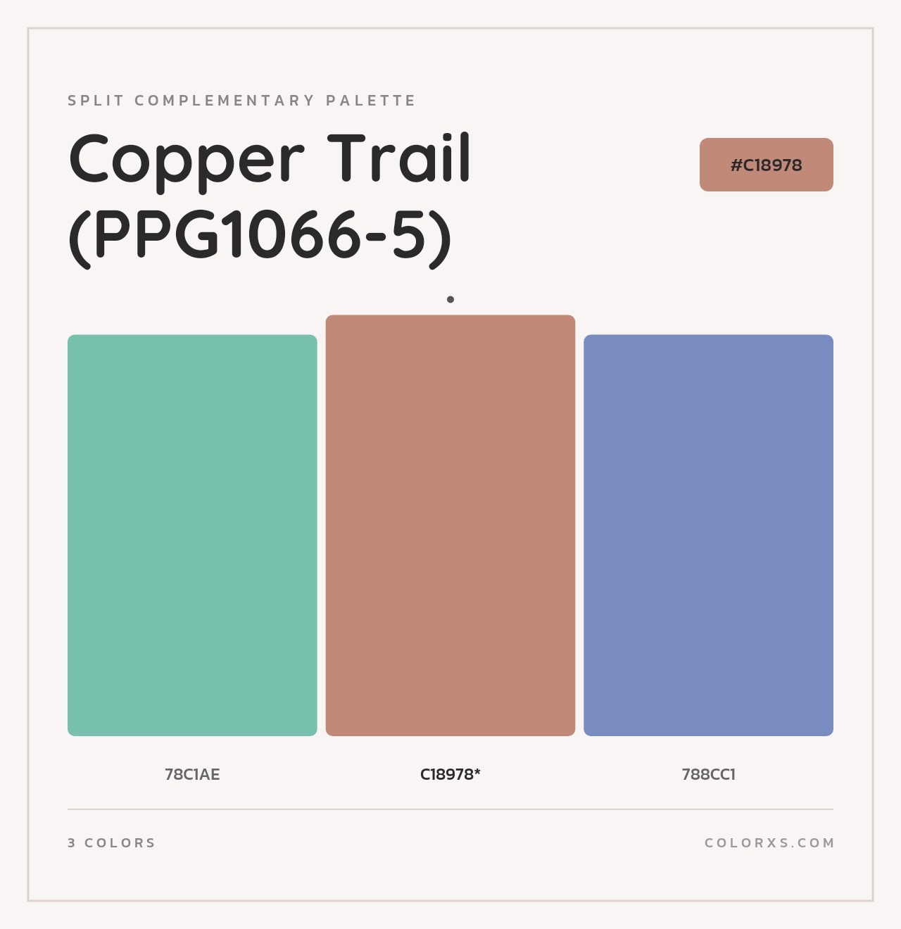 Copper Trail (PPG1066-5) - Split-Complementary Color Palette