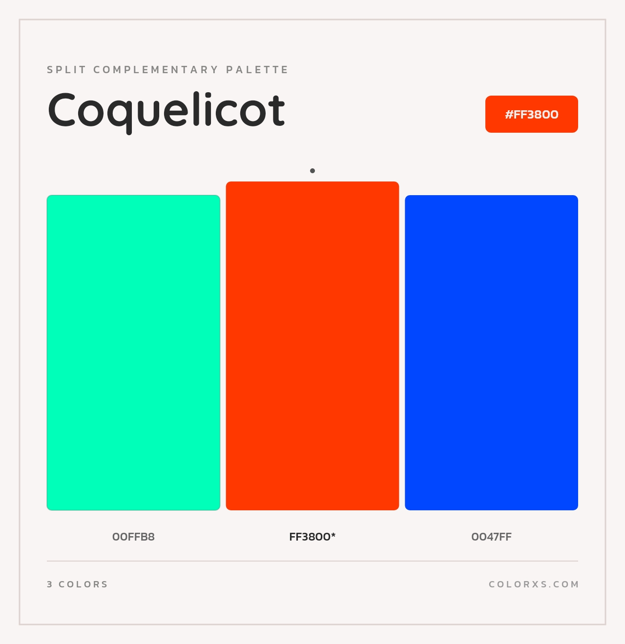 Coquelicot - Split-Complementary Color Palette