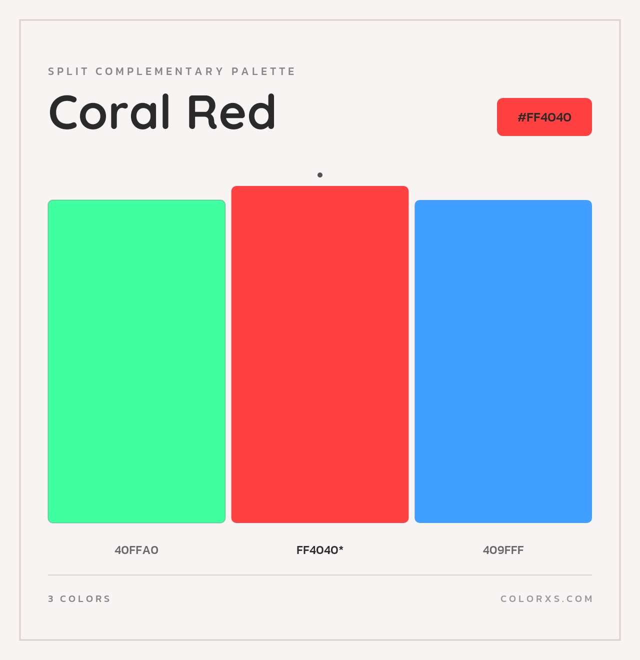 Coral Red - Split-Complementary Color Palette