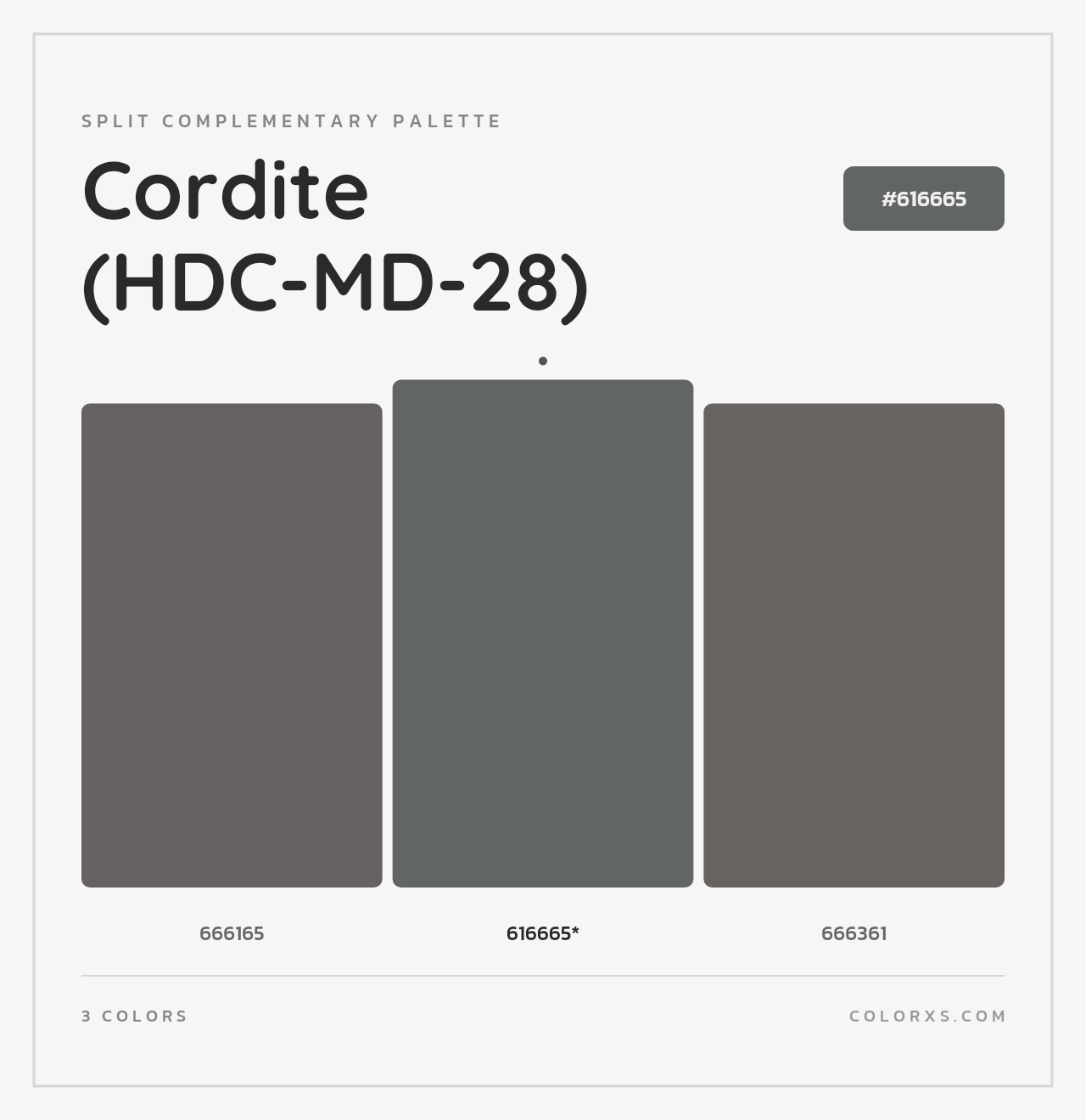 Cordite (HDC-MD-28) - Split-Complementary Color Palette