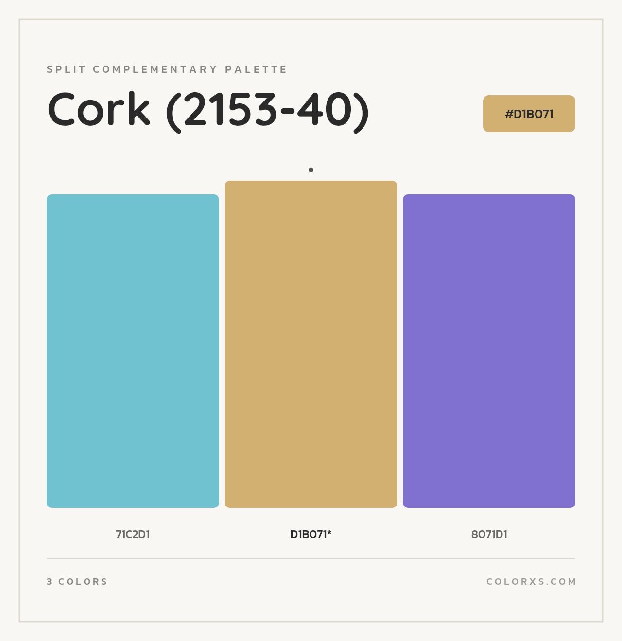 Cork (2153-40) - Split-Complementary Color Palette