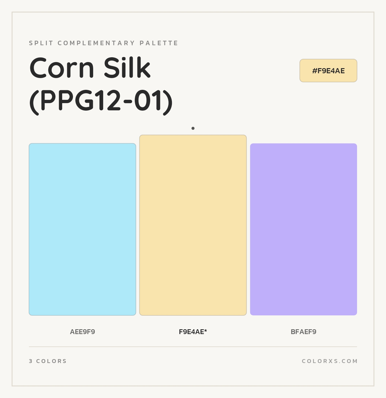 Corn Silk (PPG12-01) - Split-Complementary Color Palette