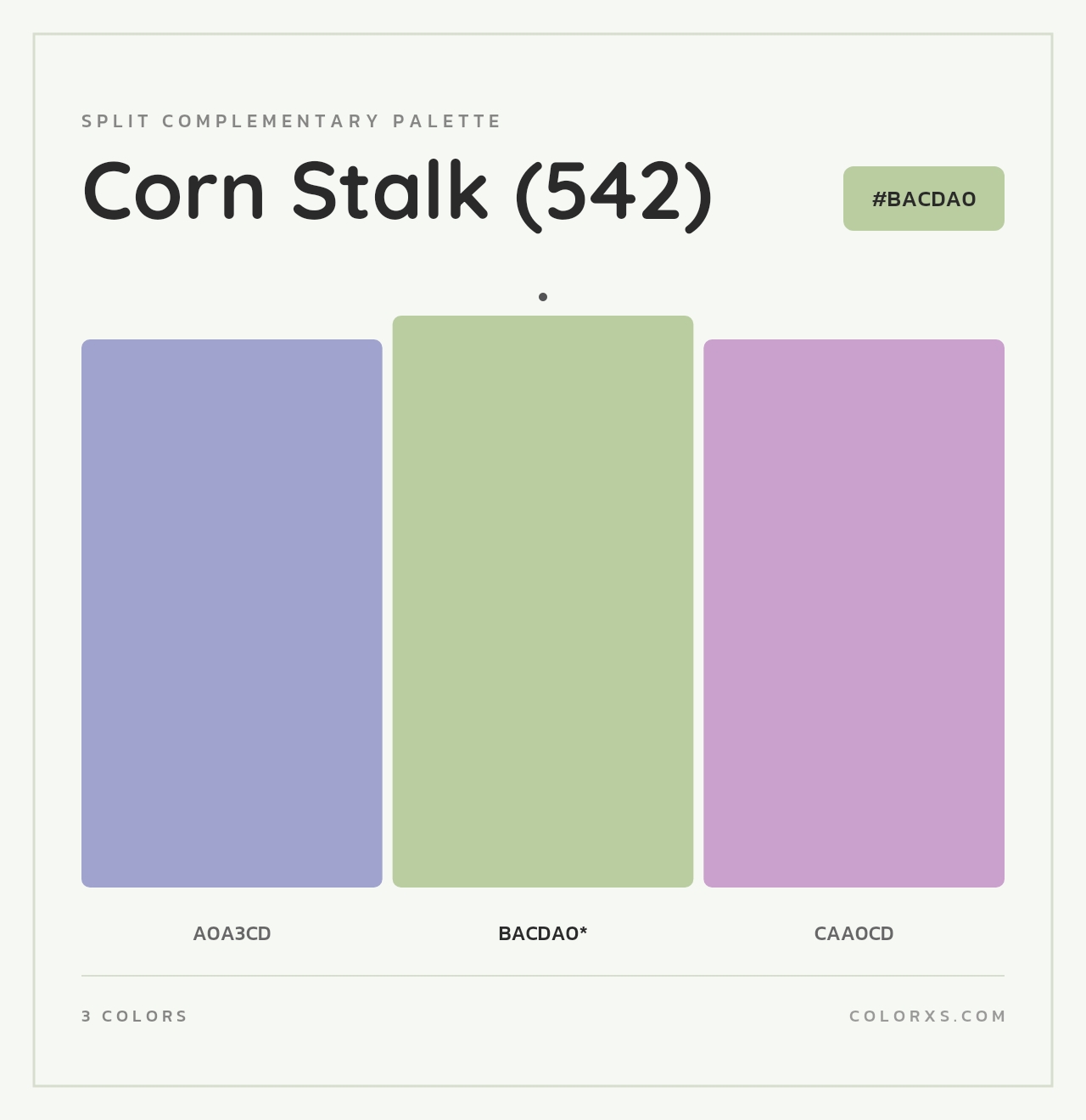 Corn Stalk (542) - Split-Complementary Color Palette