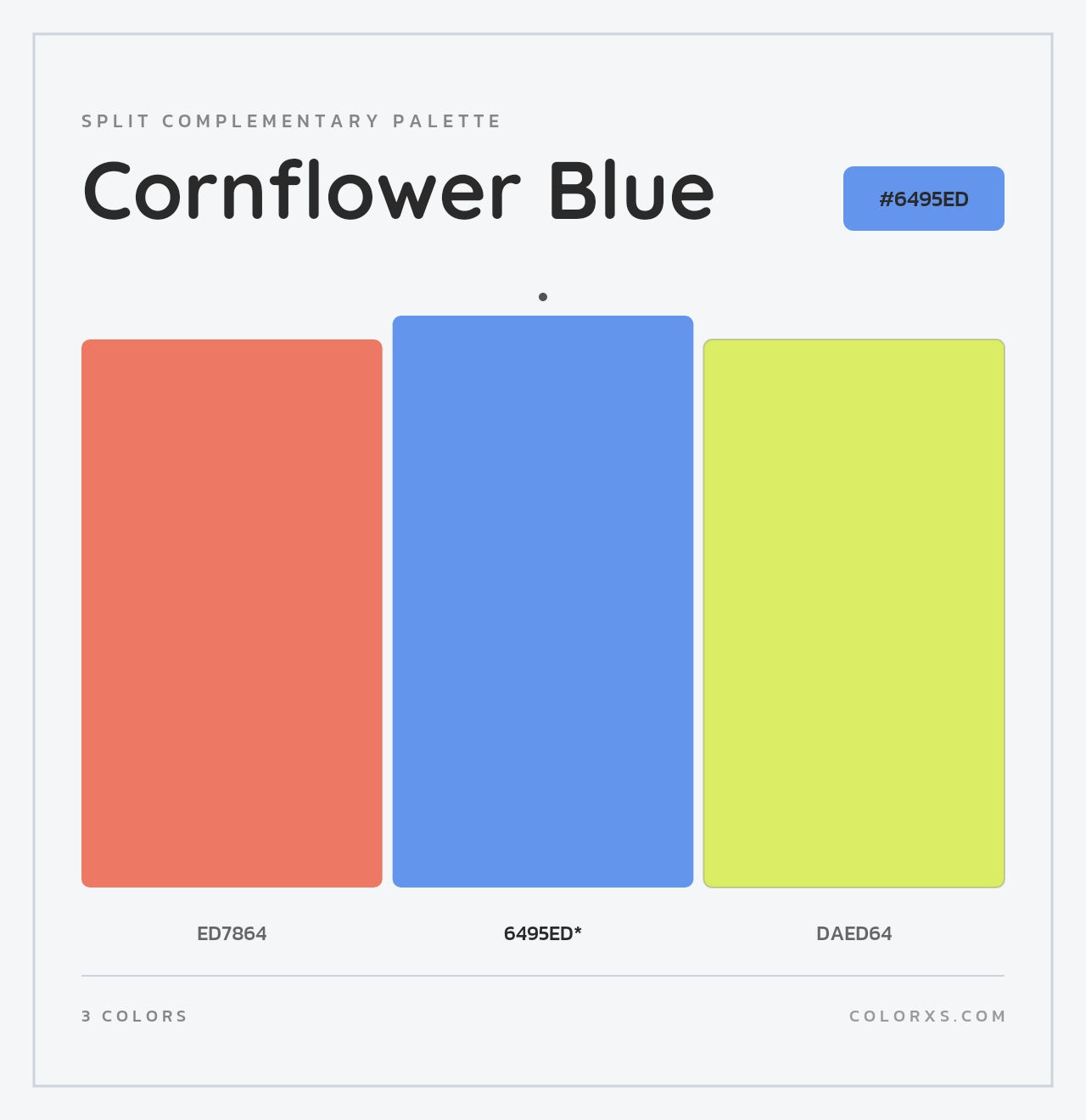 Cornflower Blue - Split-Complementary Color Palette