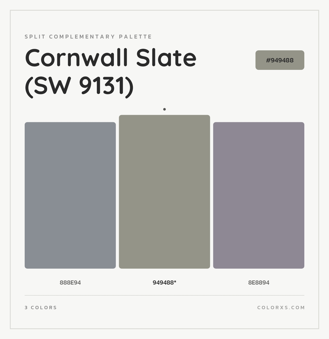Cornwall Slate (SW 9131) - Split-Complementary Color Palette